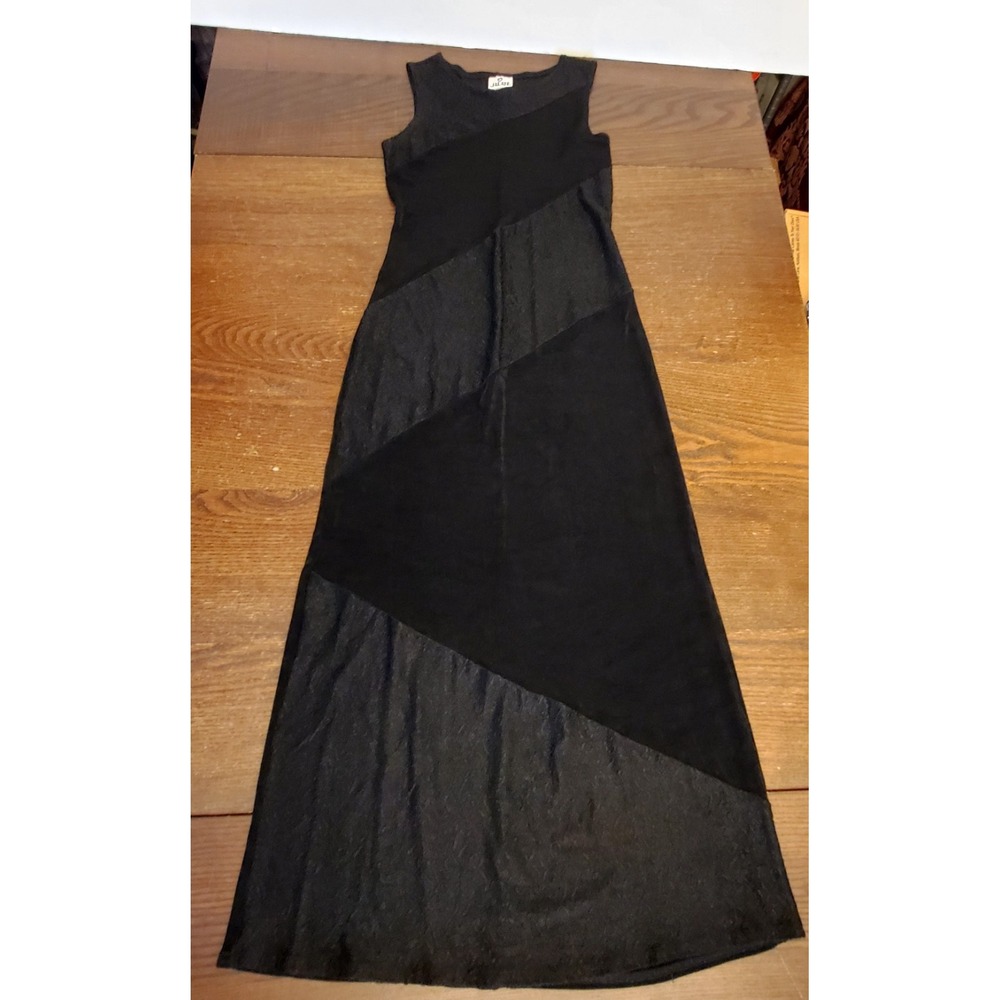 Vintage 90s Jalate Blk Heavy Liquid Knit Dress Womens M Drapey, Fluid, Goth- USA - Picture 3 of 12